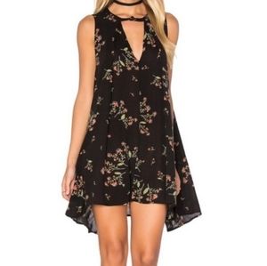 Free People Black Floral Tree Swing Tunic Dress